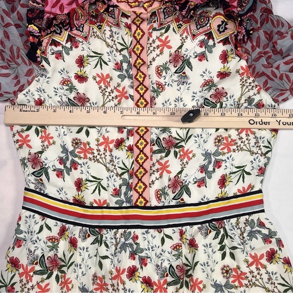 Alice + Olivia Kathy Floral Tiered Mini Dress, Size 6 - Picture 8 of 16